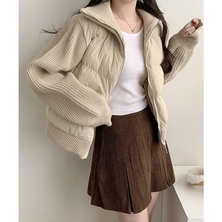 ニットスリーブ ドッキング ハイブリッド中綿ブルゾン | VIVID LADY | 詳細画像3 