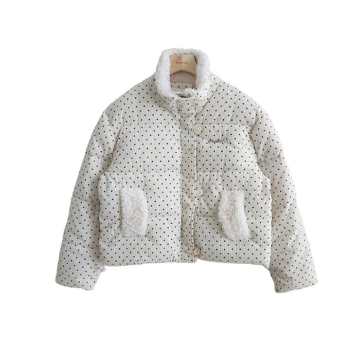 ドット柄 ボアポケット ショートダウンジャケット | VIVID LADY | 詳細画像10 