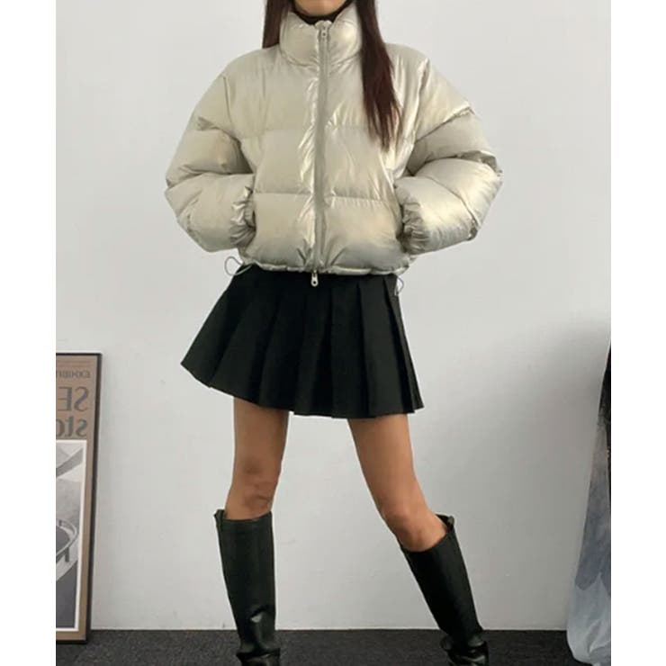 グロッシー ハイネック ショートダウンジャケット | VIVID LADY | 詳細画像5 