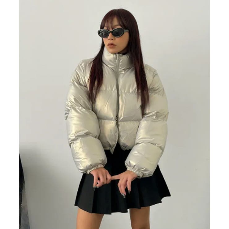 グロッシー ハイネック ショートダウンジャケット | VIVID LADY | 詳細画像9 