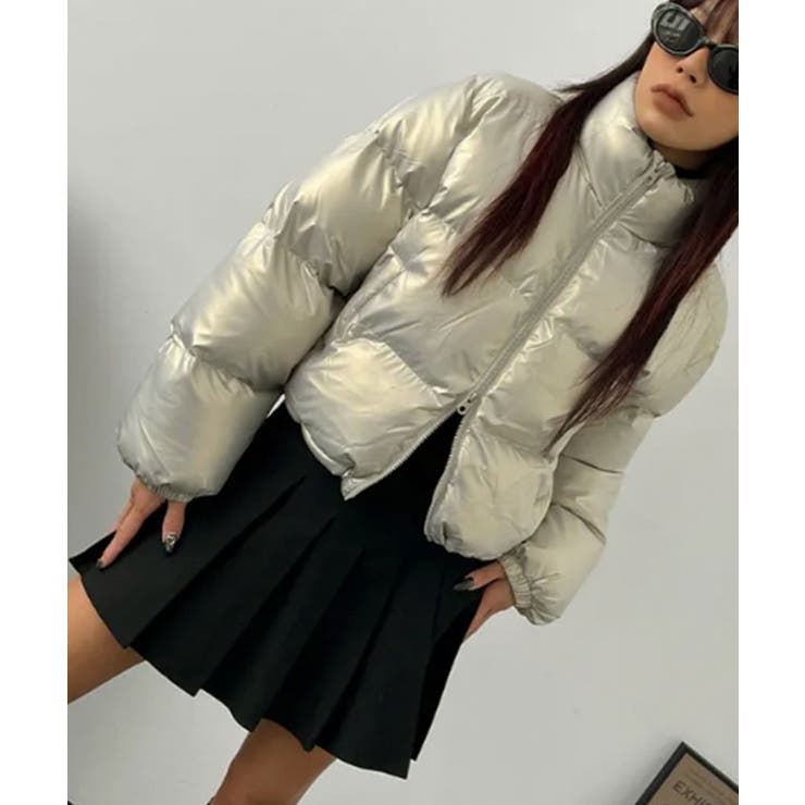 グロッシー ハイネック ショートダウンジャケット | VIVID LADY | 詳細画像10 