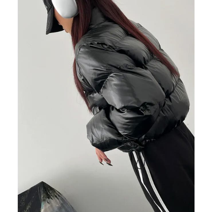 グロッシー ハイネック ショートダウンジャケット | VIVID LADY | 詳細画像14 