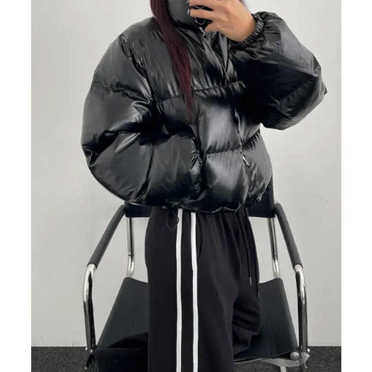 グロッシー ハイネック ショートダウンジャケット | VIVID LADY | 詳細画像16 