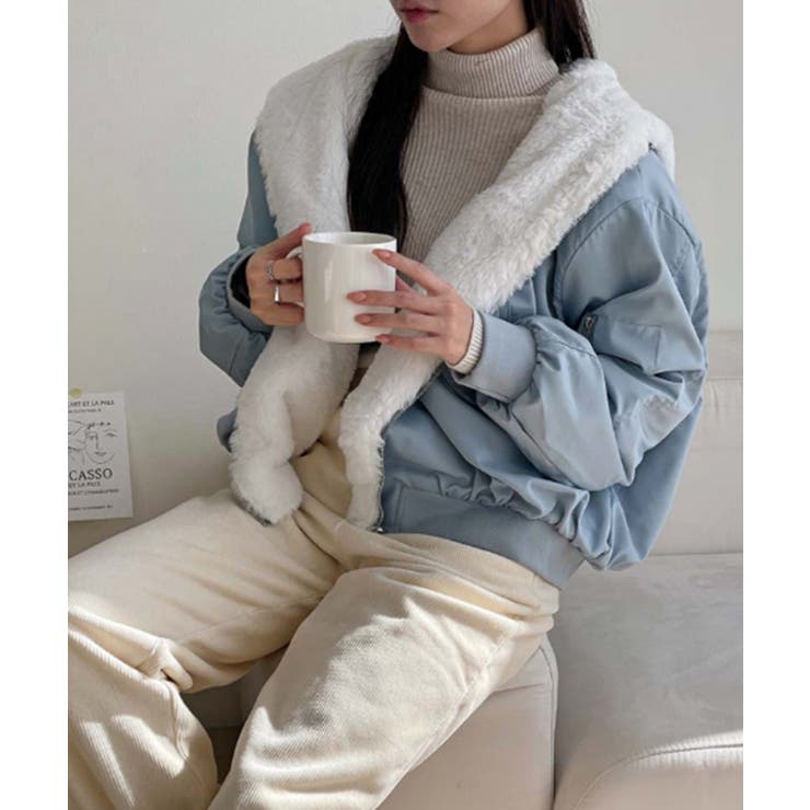 リバーシブル フード付きボリュームブルゾン ジャケット | VIVID LADY | 詳細画像11 