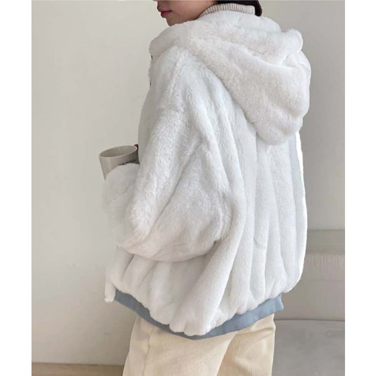 リバーシブル フード付きボリュームブルゾン ジャケット | VIVID LADY | 詳細画像14 