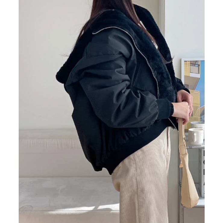 リバーシブル フード付きボリュームブルゾン ジャケット | VIVID LADY | 詳細画像32 