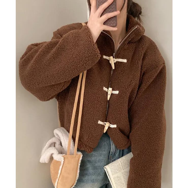 ブラウン | 2WAYリバーシブル ボア＆キルティングアウター | VIVID LADY