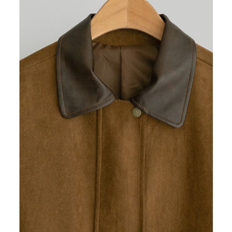 フェイクレザー襟付き スエードライク ブルゾンジャケット | VIVID LADY | 詳細画像22 