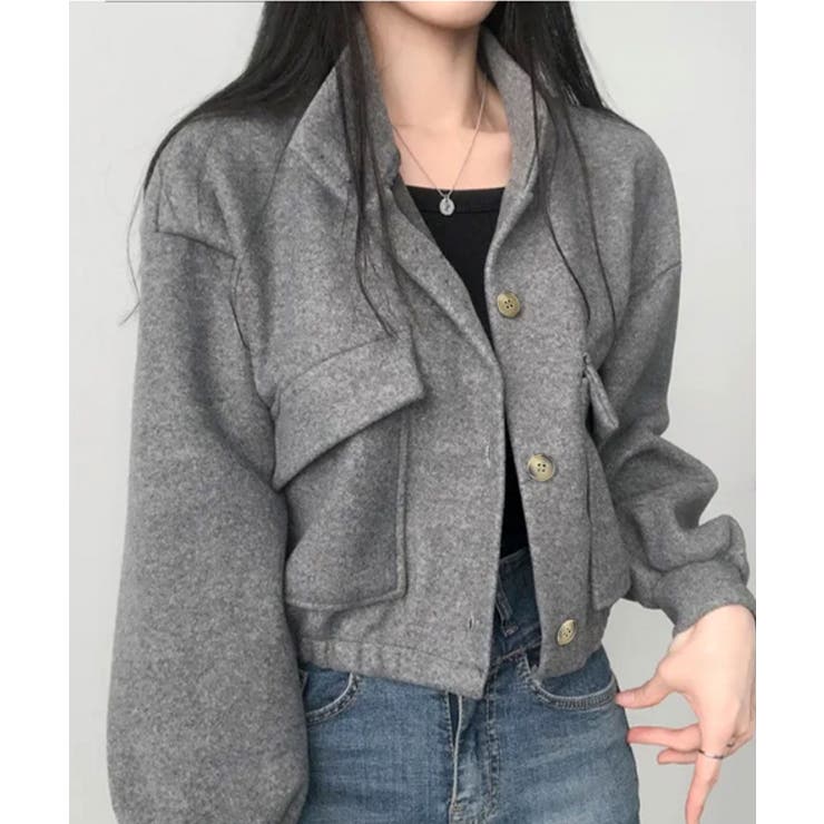 パフスリーブ ショート丈 スタンドネックブルゾン | VIVID LADY | 詳細画像13 