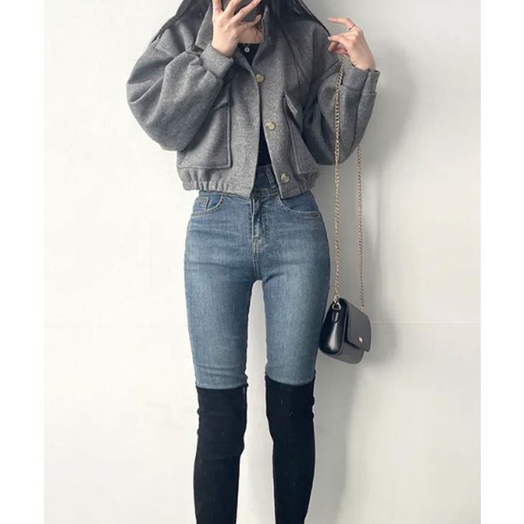 パフスリーブ ショート丈 スタンドネックブルゾン | VIVID LADY | 詳細画像20 