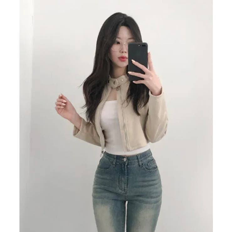 スエードタッチ クロップド丈 ライダース風ジャケット | VIVID LADY | 詳細画像18 