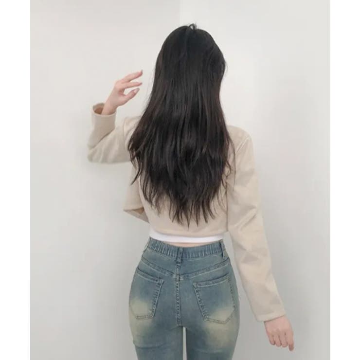 スエードタッチ クロップド丈 ライダース風ジャケット | VIVID LADY | 詳細画像22 