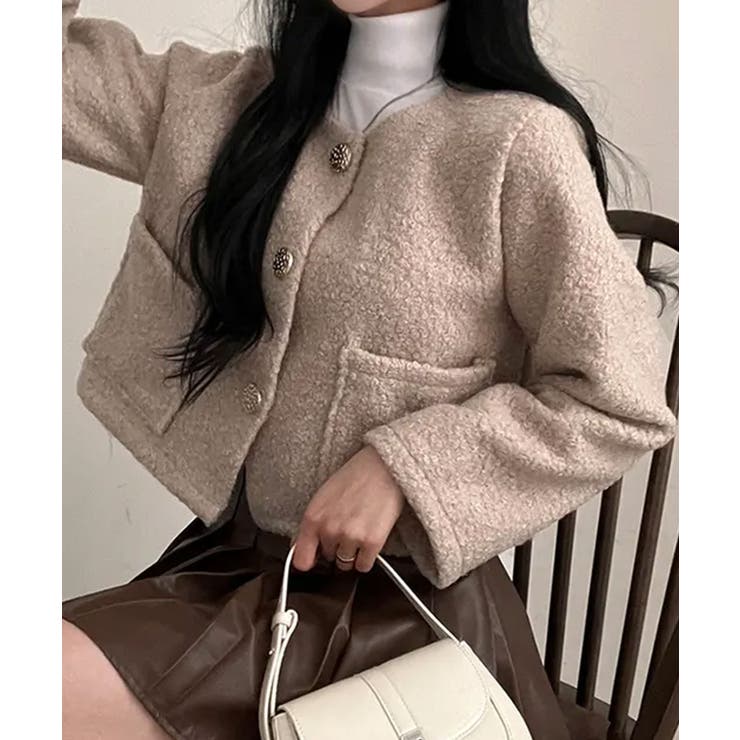 ゴールドボタン クロップドボアジャケット | VIVID LADY | 詳細画像10 