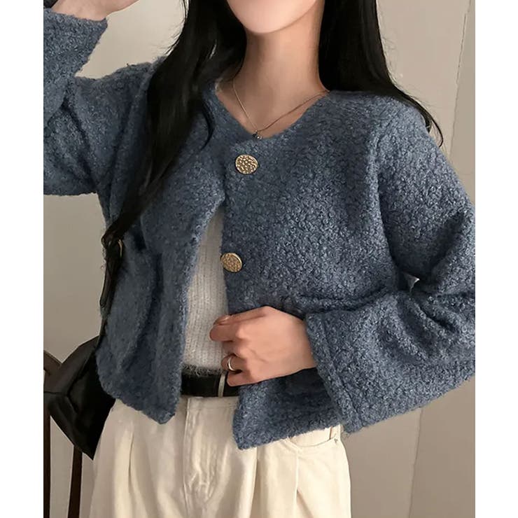 ゴールドボタン クロップドボアジャケット | VIVID LADY | 詳細画像14 