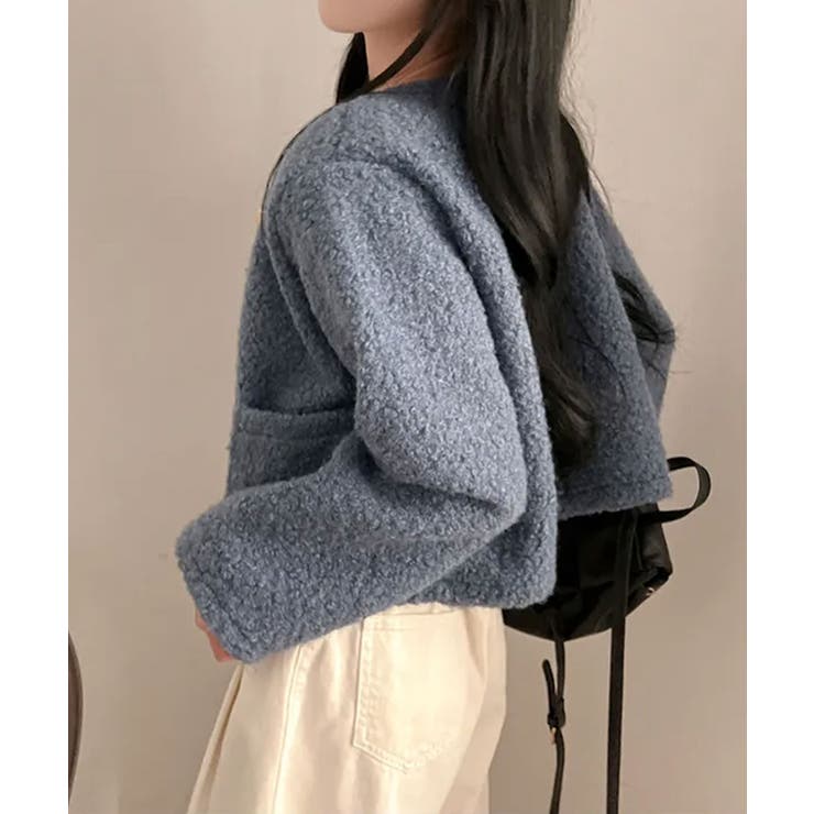 ゴールドボタン クロップドボアジャケット | VIVID LADY | 詳細画像16 