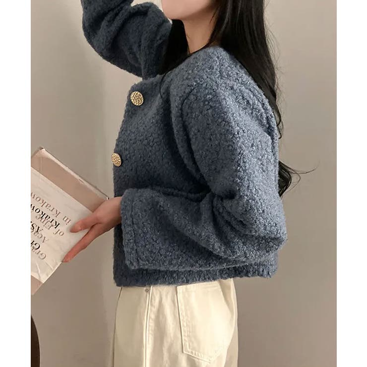 ゴールドボタン クロップドボアジャケット | VIVID LADY | 詳細画像17 