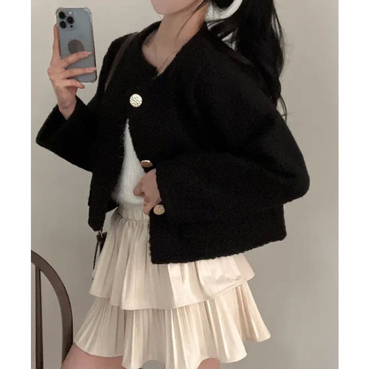 ゴールドボタン クロップドボアジャケット | VIVID LADY | 詳細画像19 