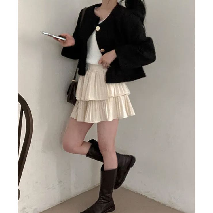 ゴールドボタン クロップドボアジャケット | VIVID LADY | 詳細画像23 