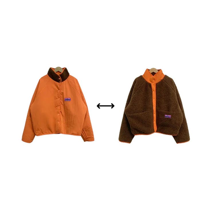 リバーシブル 配色ボアジャケット[品番：KH000015865]｜VIVID LADY