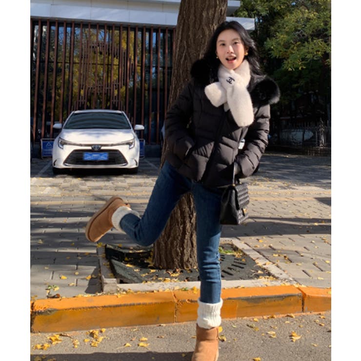 取り外し可能ファー付 フーデッドダウンジャケット | VIVID LADY | 詳細画像8 