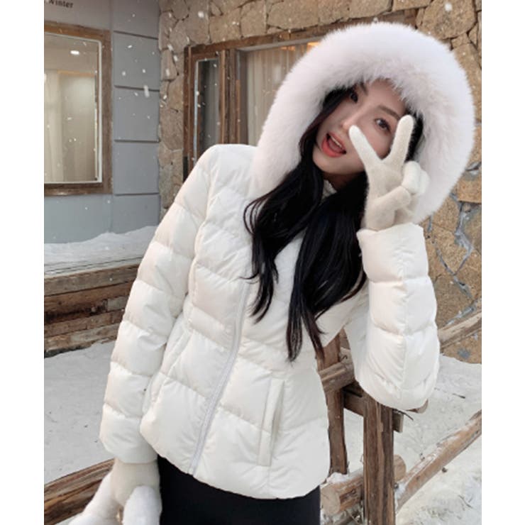 取り外し可能ファー付 フーデッドダウンジャケット | VIVID LADY | 詳細画像9 