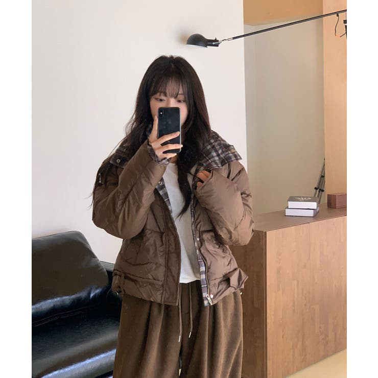 チェック柄 ショートダウンジャケット | VIVID LADY | 詳細画像13 