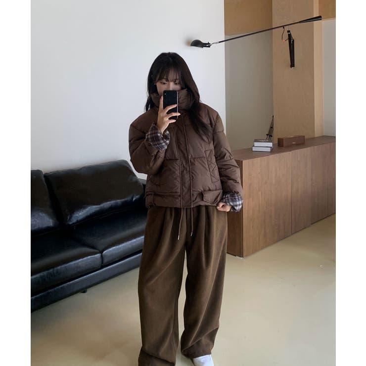 チェック柄 ショートダウンジャケット | VIVID LADY | 詳細画像14 