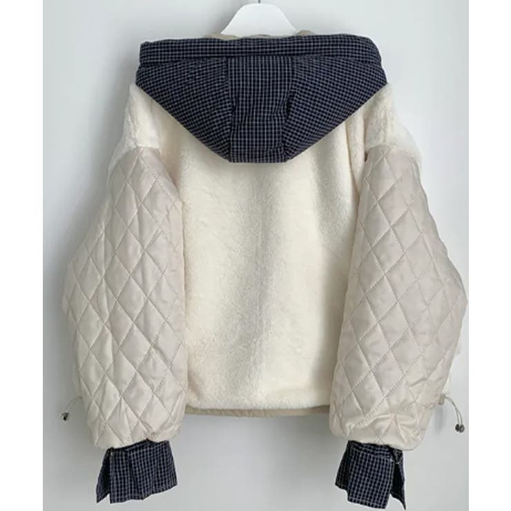 チェック切替ファー裏地 フーディーブルゾン | VIVID LADY | 詳細画像25 