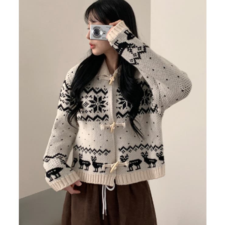 ノルディック柄トグルボタンニットカーディガン | VIVID LADY | 詳細画像3 