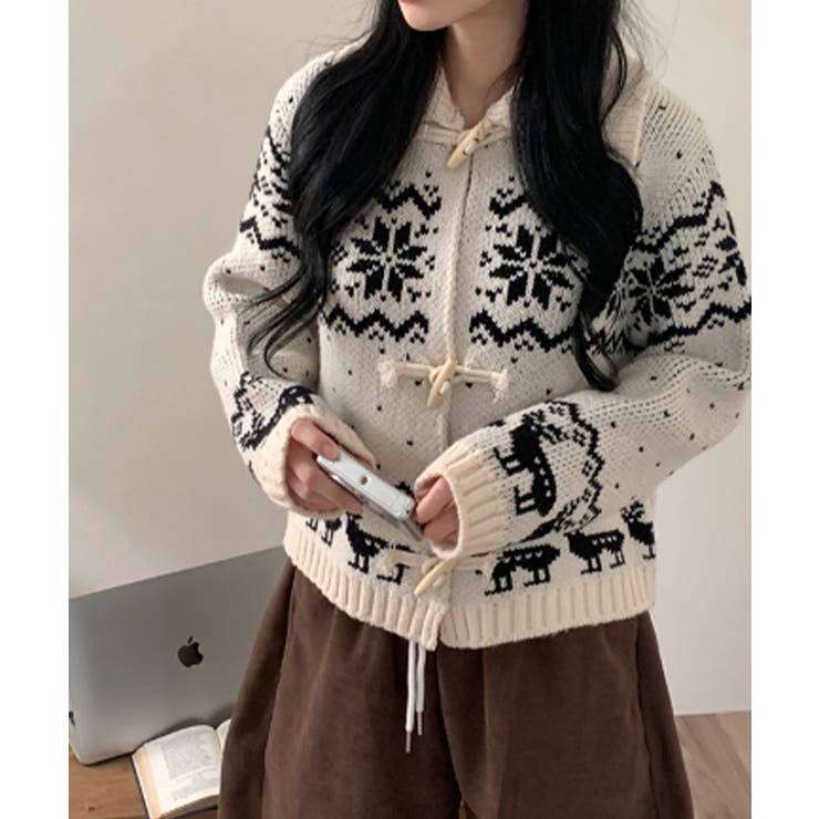 ノルディック柄トグルボタンニットカーディガン | VIVID LADY | 詳細画像1 