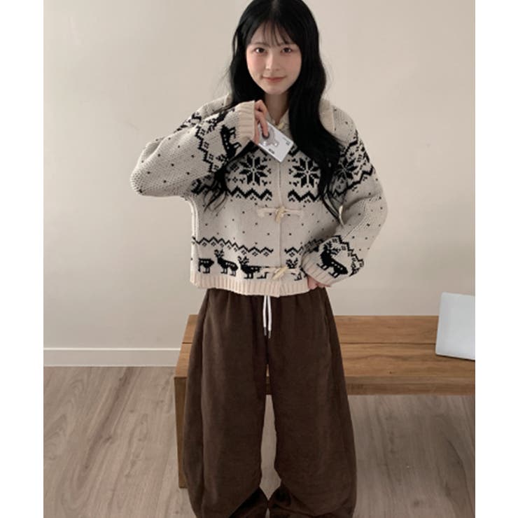 ノルディック柄トグルボタンニットカーディガン | VIVID LADY | 詳細画像4 