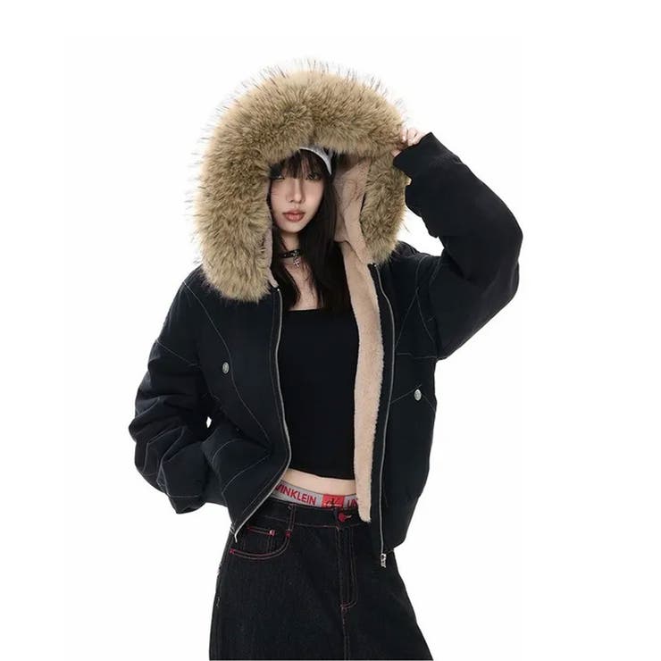 【裏ファー】ファーフード付き ブルゾンジャケット | VIVID LADY | 詳細画像5 