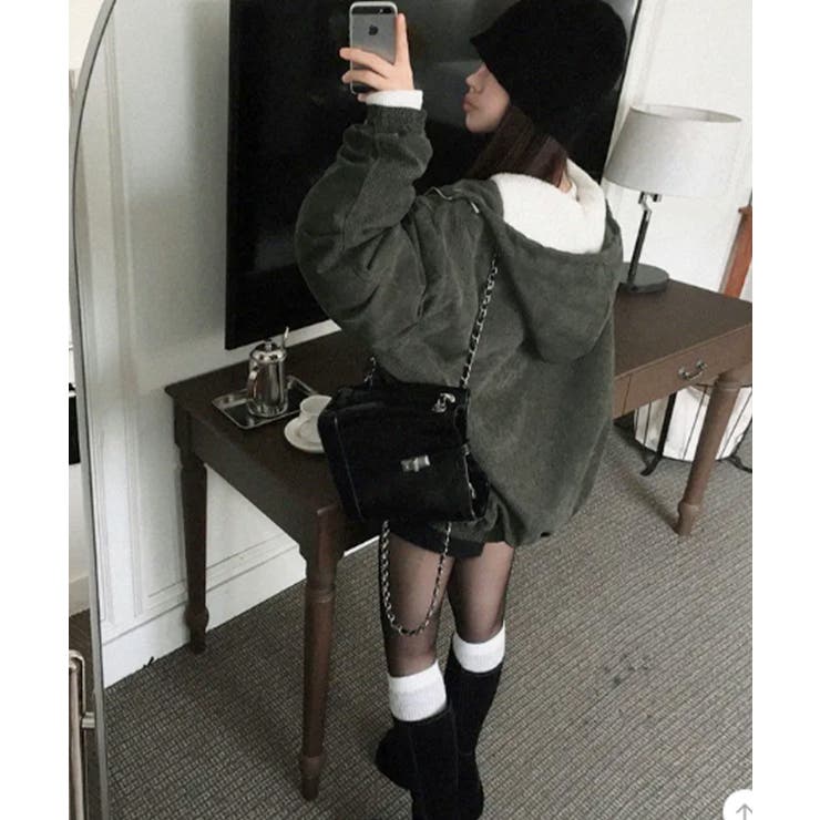 コーデュロイ ボアライナー フーデッドブルゾン | VIVID LADY | 詳細画像10 