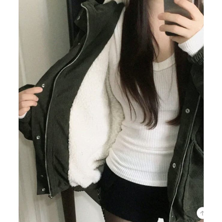 コーデュロイ ボアライナー フーデッドブルゾン | VIVID LADY | 詳細画像11 