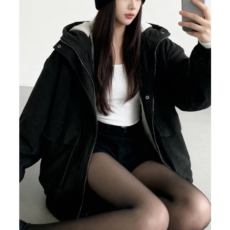 コーデュロイ ボアライナー フーデッドブルゾン | VIVID LADY | 詳細画像2 