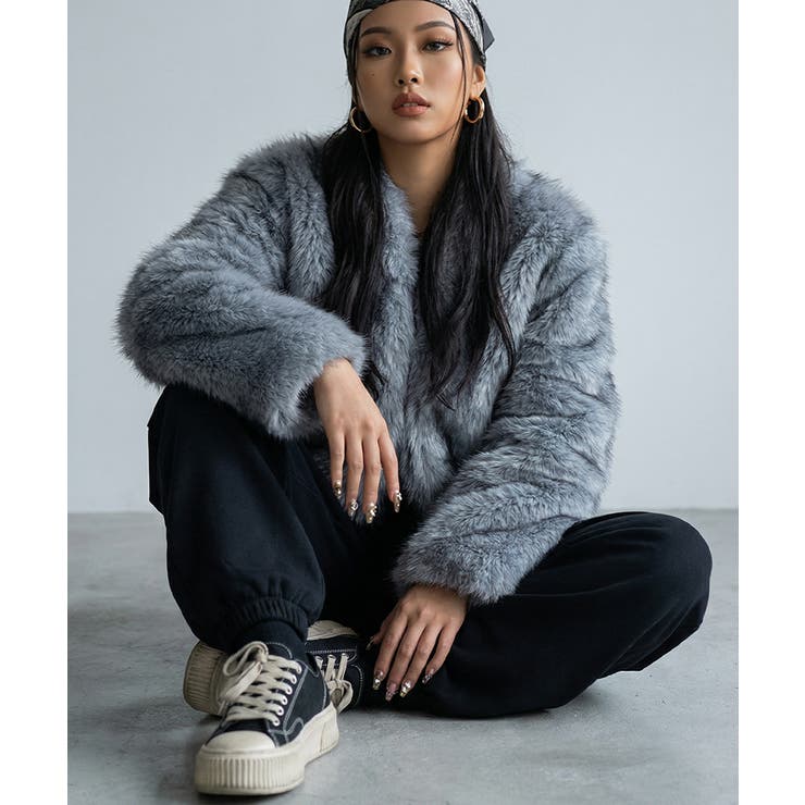 ノーカラー フェイクファージャケット | VIVID LADY | 詳細画像4 