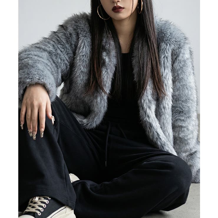 ノーカラー フェイクファージャケット | VIVID LADY | 詳細画像6 