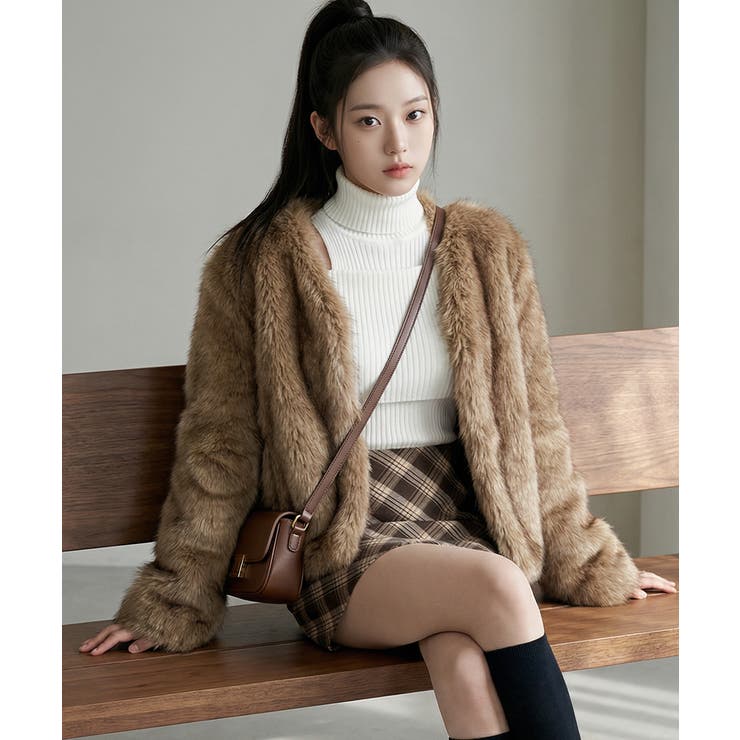 ノーカラー フェイクファージャケット | VIVID LADY | 詳細画像7 