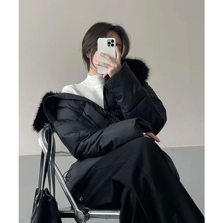 ファー付き ウエストシェイプ 中綿ダウンジャケット | VIVID LADY | 詳細画像3 