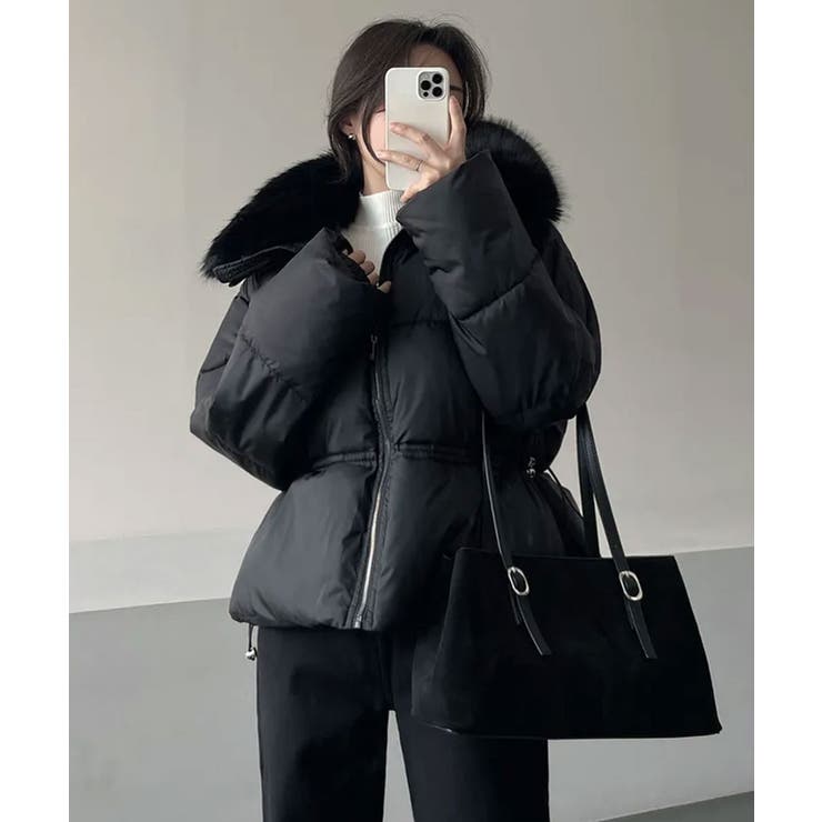 ファー付き ウエストシェイプ 中綿ダウンジャケット | VIVID LADY | 詳細画像4 