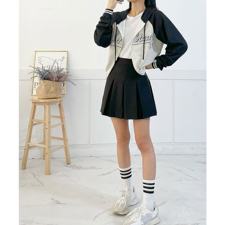 春ロゴ入りZIPパーカー レディース 可愛い[品番:KH000014491 春ロゴ入りZIPパーカー レディース 可愛い[品番:KH000014491