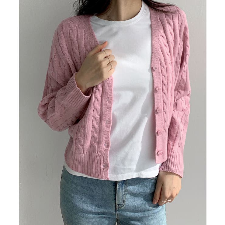 エルメス ピンク Vネック ニットカーディガン エルメス ピンク Vネック ニットカーディガン