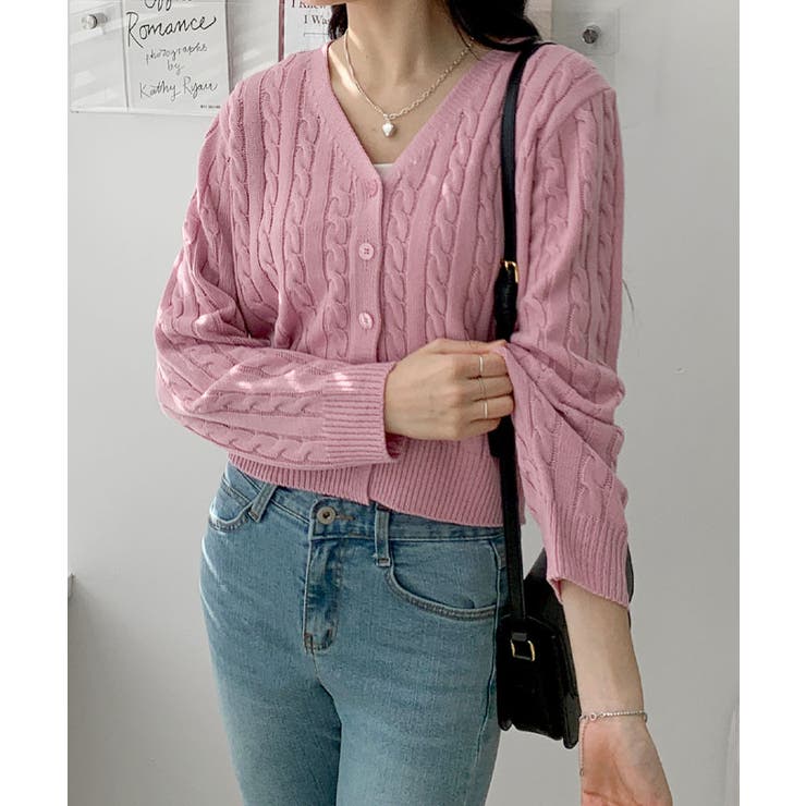 エルメス ピンク Vネック ニットカーディガン カーディガン Vネックニットカーディガン レディース : ZOZOTOWN Yahoo