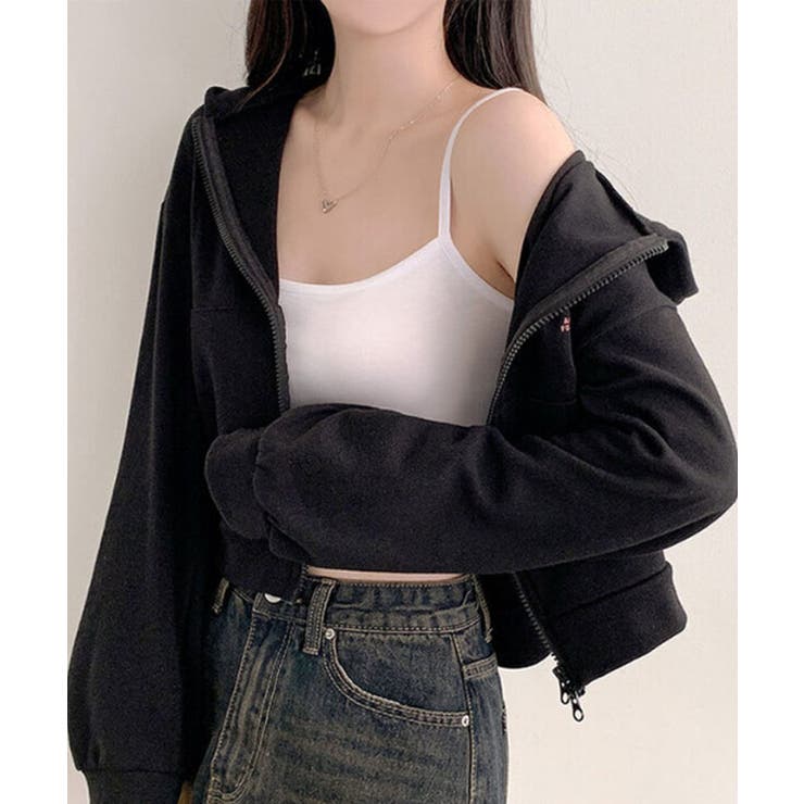 クロップドパーカー クロップド ジップアップパーカー[品番：KH000014973]｜VIVID  LADY（ビビッドレディー）のレディースファッション通販｜SHOPLIST（ショップリスト）