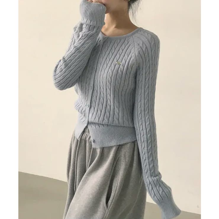 ケーブル編み ショート丈 コンパクトニットカーディガン | VIVID LADY | 詳細画像36 