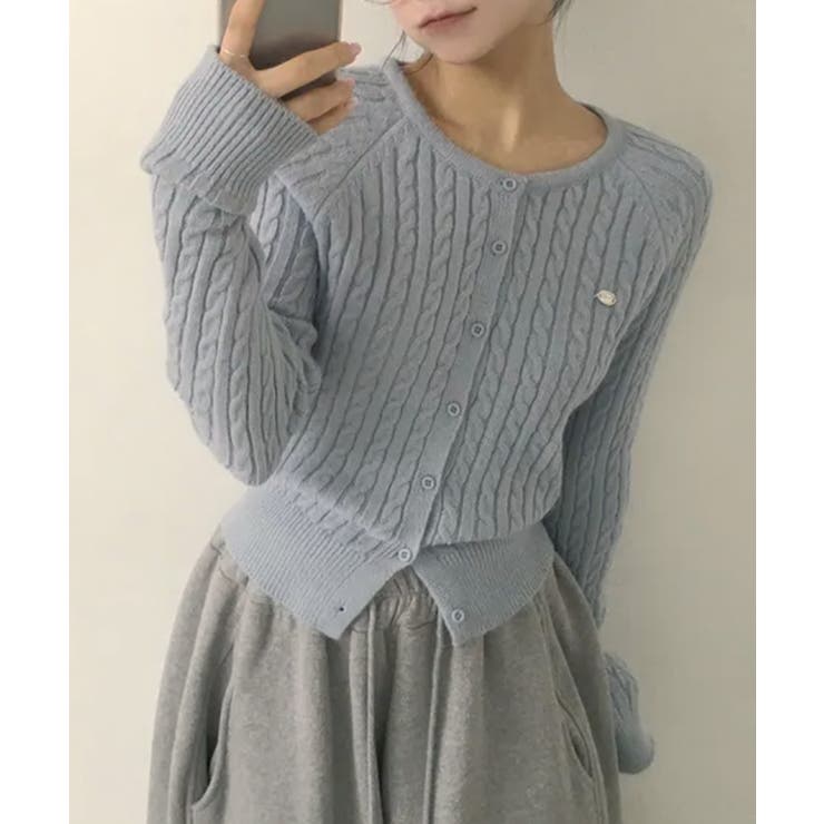 ケーブル編み ショート丈 コンパクトニットカーディガン | VIVID LADY | 詳細画像38 