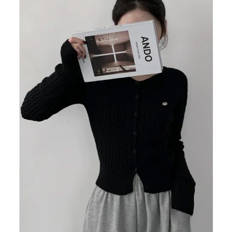 ケーブル編み ショート丈 コンパクトニットカーディガン | VIVID LADY | 詳細画像49 