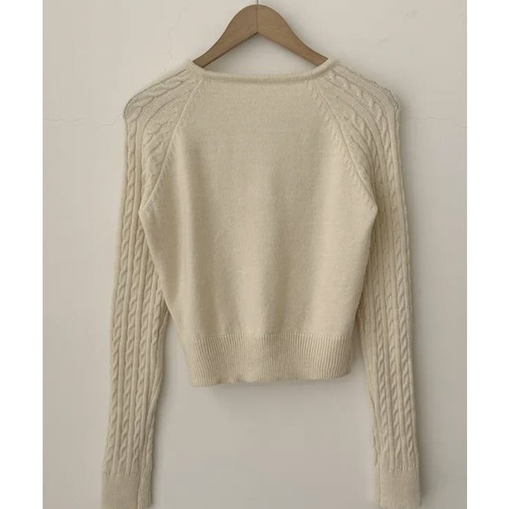 ケーブル編み ショート丈 コンパクトニットカーディガン | VIVID LADY | 詳細画像56 