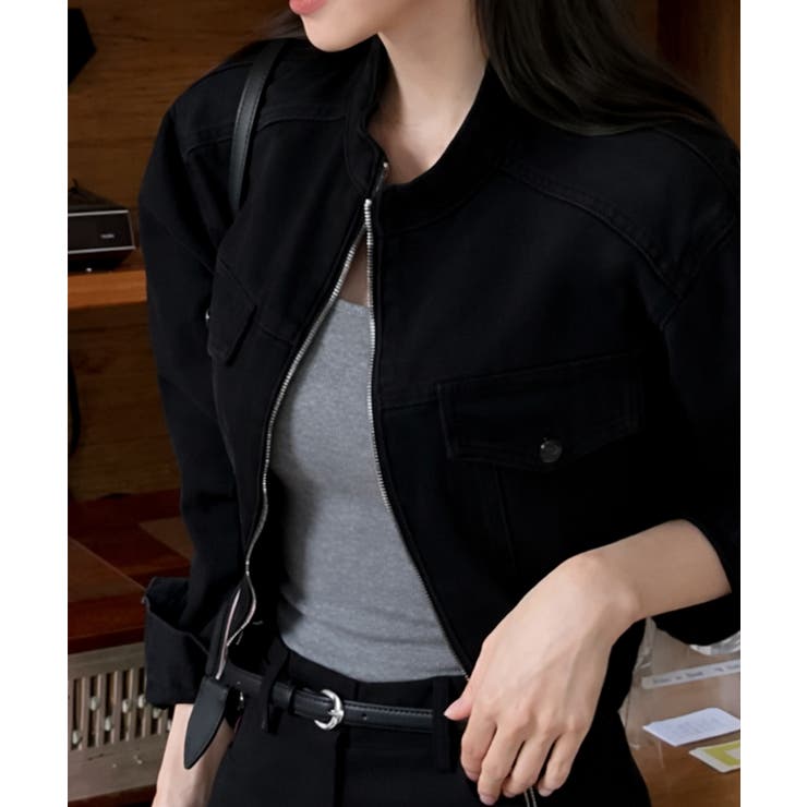 クロップド ハイネック デニムジャケット | VIVID LADY | 詳細画像7 