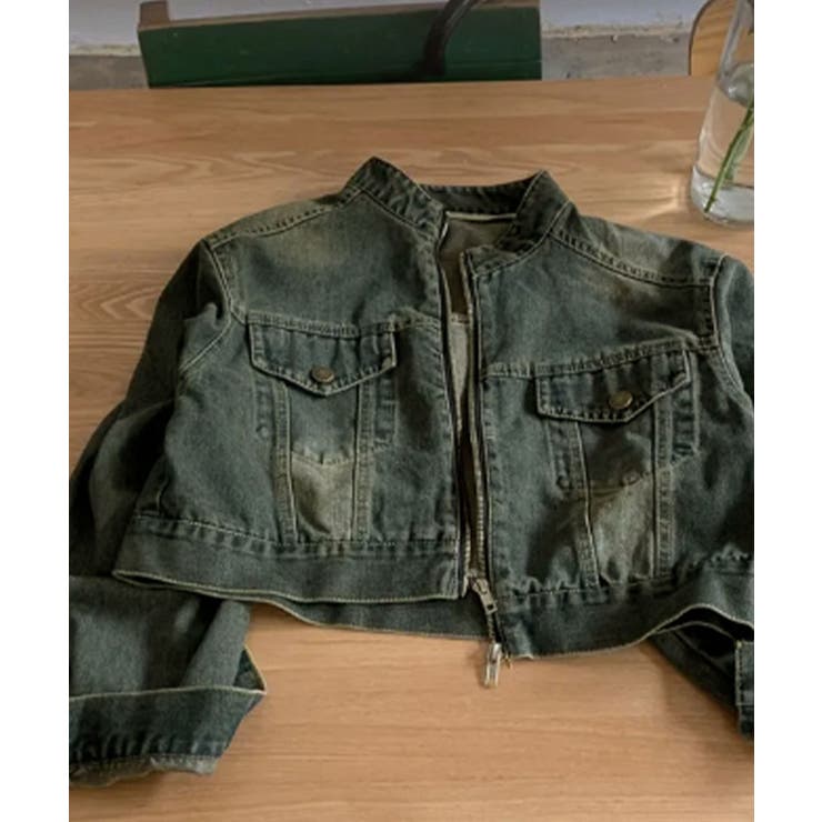 クロップド ハイネック デニムジャケット | VIVID LADY | 詳細画像14 